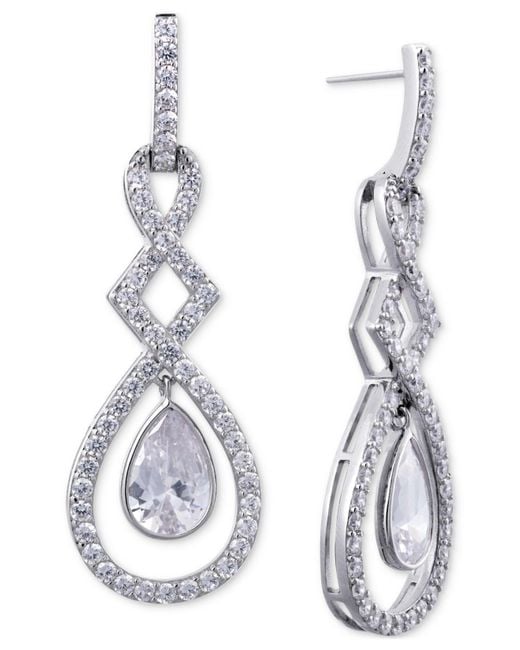 Giani Bernini Metallic Cubic Zirconia Orbital Drop Earrings In Sterling Silver, Created For Macy's
