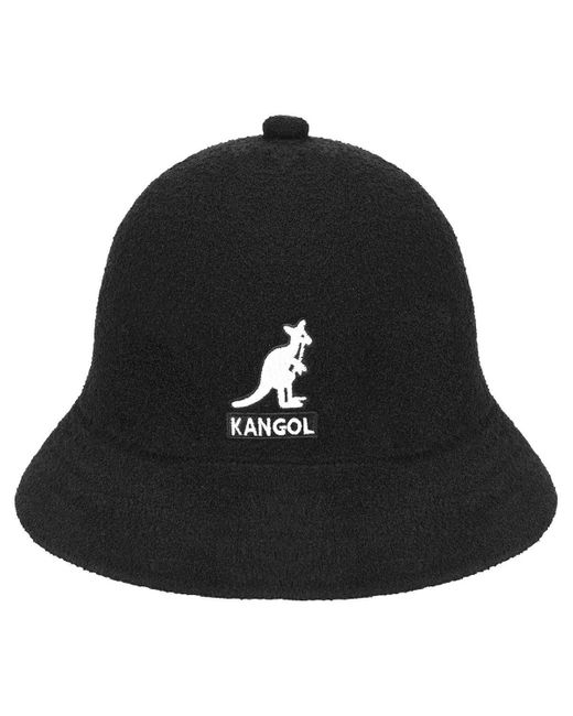 Kangol Black Logo Casual Bucket Hat for men