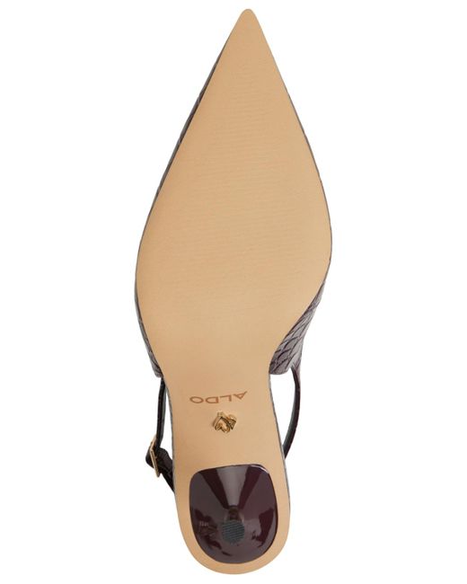ALDO Brown Seralina Pointed-toe Slingback High Heels