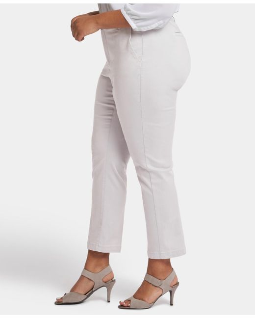 NYDJ White Plus Size Sadie Slim Pants