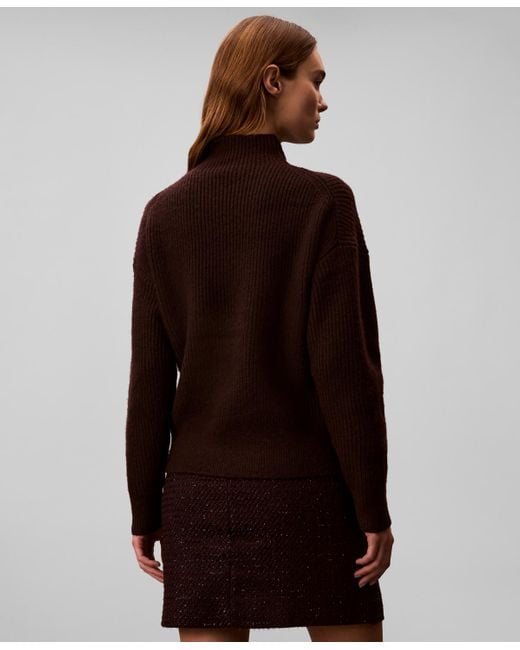 Calvin Klein Black Textured Tweed Mini Skirt