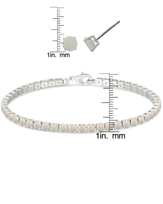 Macy's White Simulated Round Laydown Bracelet