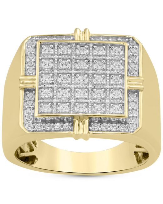 Macy's Metallic Diamond Square Cluster Ring (1/2 Ct. T.w. for men
