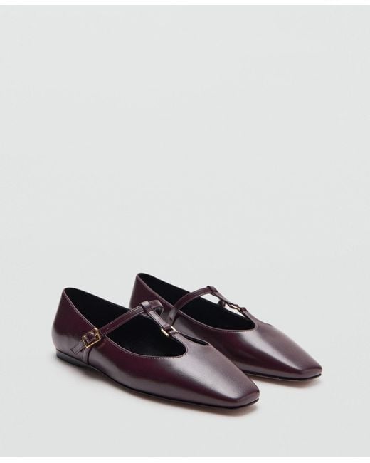 Mango Red Flat Strips Shoes