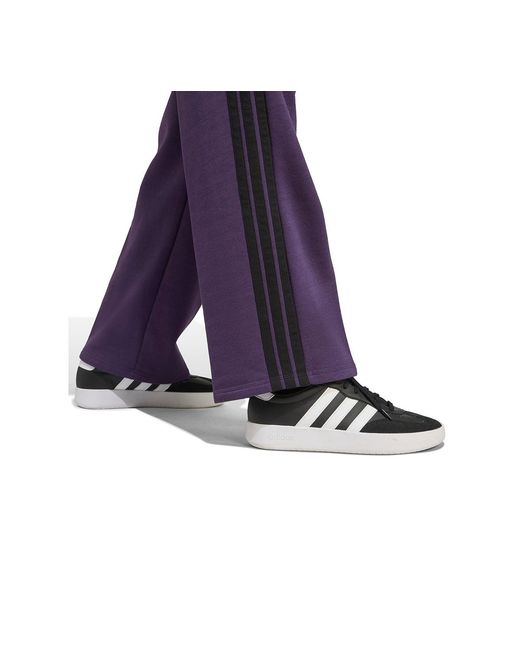 Adidas Purple Essentials 3-stripes Open Hem Pants