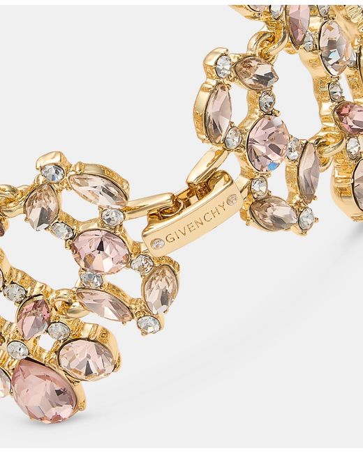 Givenchy Metallic Crystal Cluster Statement Bracelet