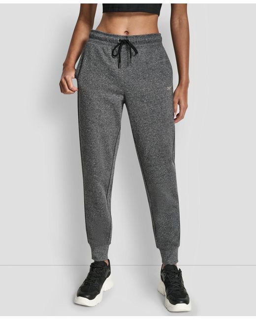 DKNY Gray Rhinestone Logo Cuffed jogger