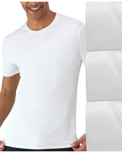 Hanes White 3pk. Ultimate Moves X-temp Performance Crewneck T-shirts for men