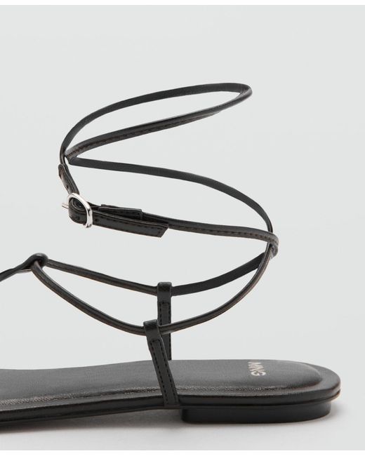 Mango White Flat Strappy Sandals