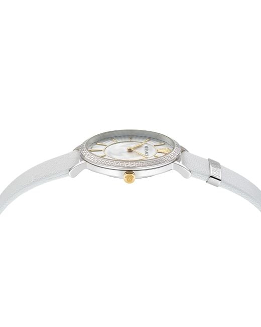 Versace Swiss White Leather Strap Watch 38mm
