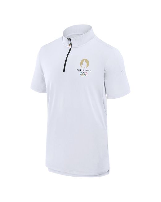 Fanatics White Paris 2024 Summer Olympics Inspired Quarter-zip Polo Shirt for men