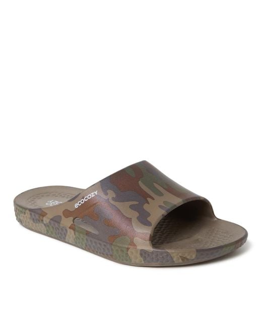Dearfoams Brown Ecocozy Sustainable Comfort Slide Sandal for men
