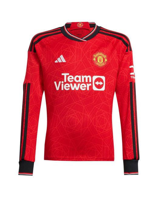 Adidas Green Manchester United 2023/24 Away Long Sleeve Replica Jersey for men