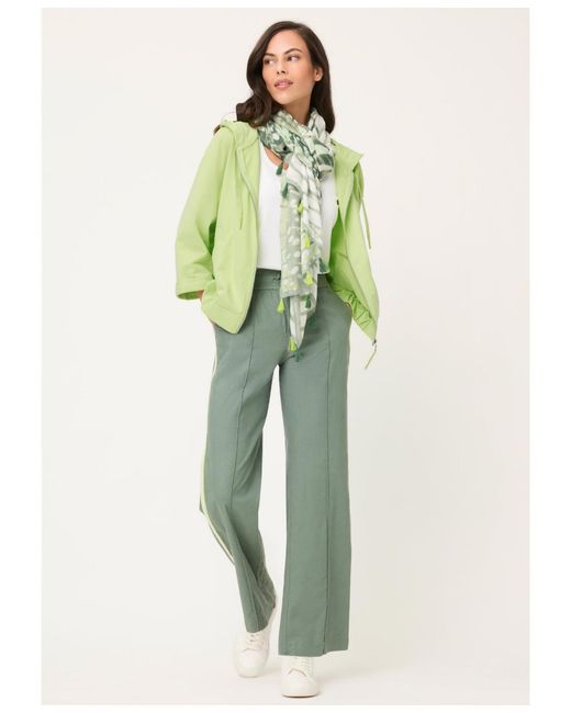 Olsen Green Hooded Jersey Zip Jacket