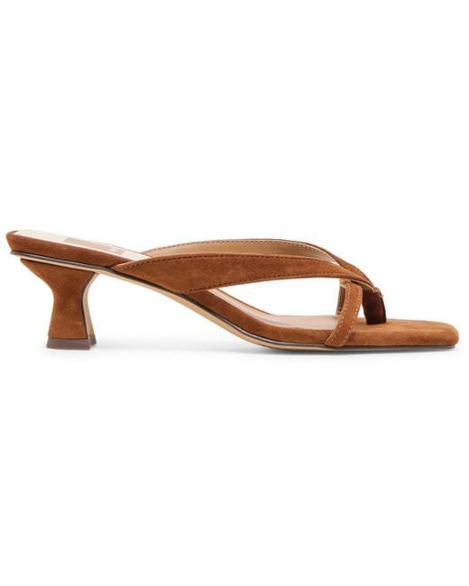 Dolce Vita Brown Brevel Thong Low Block Heel Dress Sandals