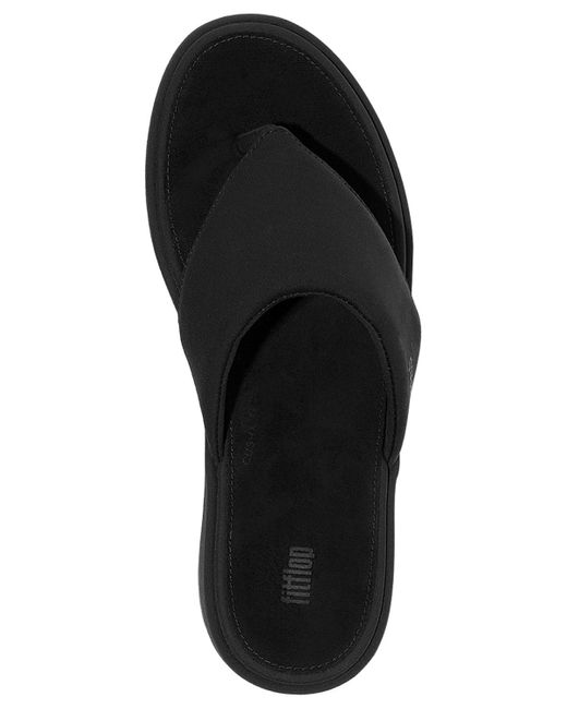 Fitflop Black Flatforms Wedge Toe-post Sandals