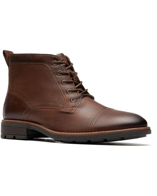 Clarks Men\'s Mettro Tall Brown Leather Lace-Up Zip Boots Size 12 Clarks Weltridge Zip Boots Men main image 3