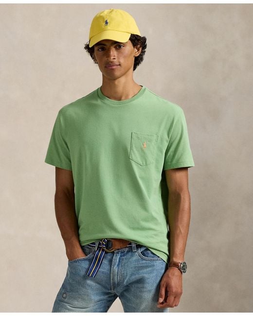 Polo Ralph Lauren Green Classic Fit Crew Neck Pocket T-shirt for men