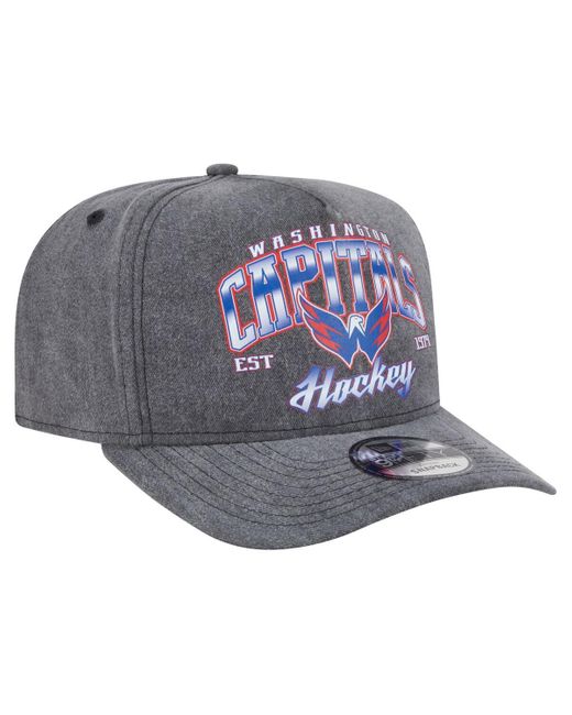 KTZ Gray Washington Capitals Throwback Washed A-frame Pre-curved 9fifty Snapback Hat for men