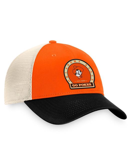 Top Of The World Orange Oklahoma State Cowboys Refined Trucker Adjustable Hat for men