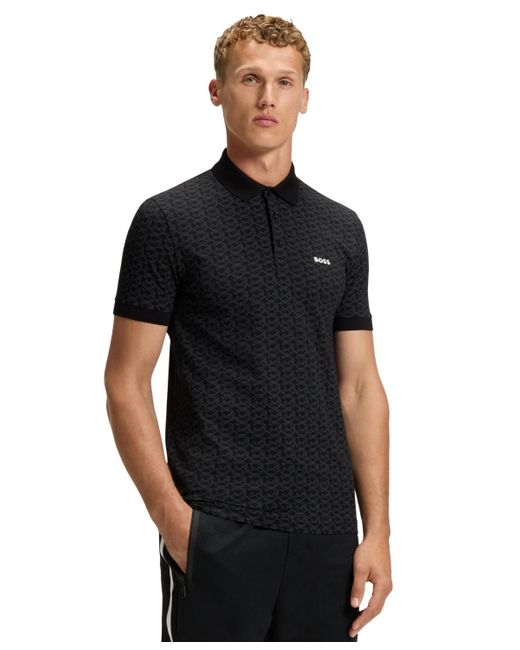 Boss Black Boss By Stretch Cotton Printed Paddy Polo Shirt for men