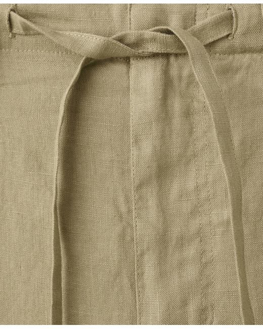 Mango Natural Bow Linen Pants