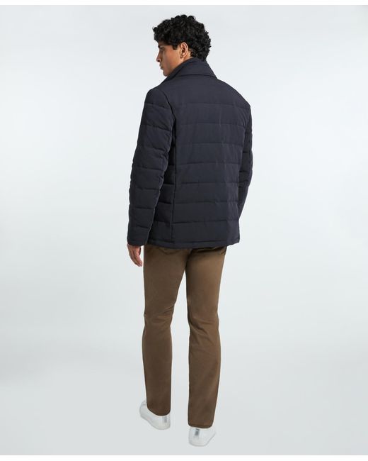 Ted Baker Blue Solid Quilted Puffer Blazer Jacket for men