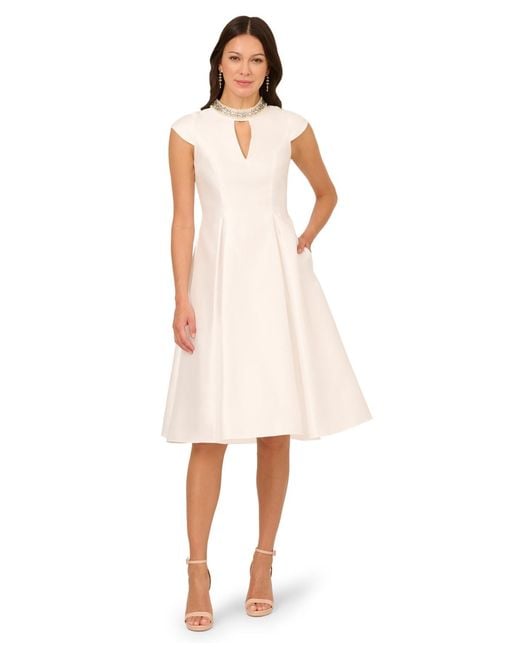 adrianna papell women's keyhole mikado midi dress Buy Adrianna Papell Natural Natural Key Hole Mikado Midi Dress from Next USA