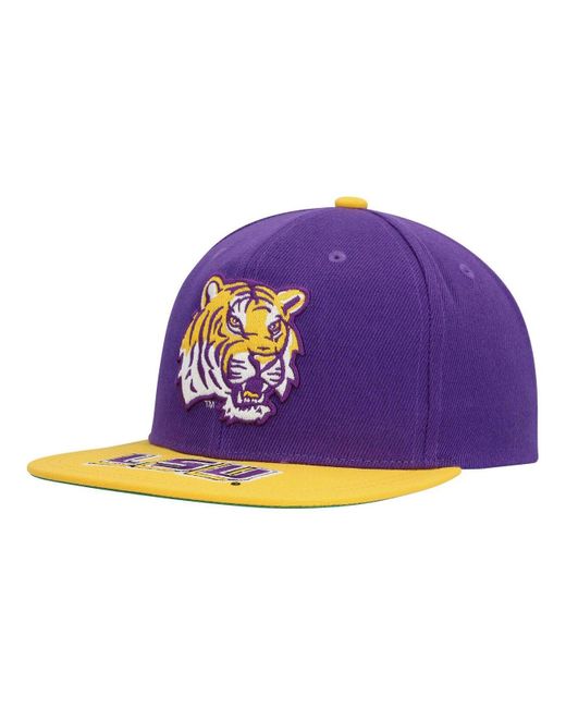 Mitchell & Ness Purple, Gold Lsu Tigers Logo Snapback Hat for Men | Lyst