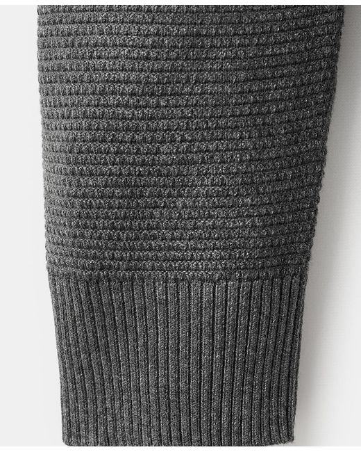 Mango Gray Structured Perkins-neck Sweater for men