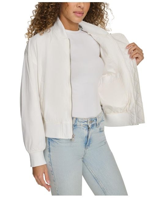 Levi's Gray Relaxed Zip-front Ribbed-hem Bomber Jacket