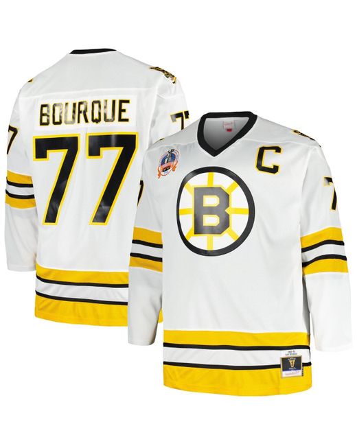 Mitchell & Ness Metallic Ray Bourque Boston Bruins Big And Tall Captain Patch Blue Line Player Jersey for men