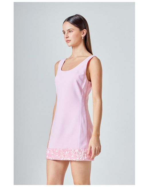 Endless Rose Purple Sequin Mixed Media Mini Dress