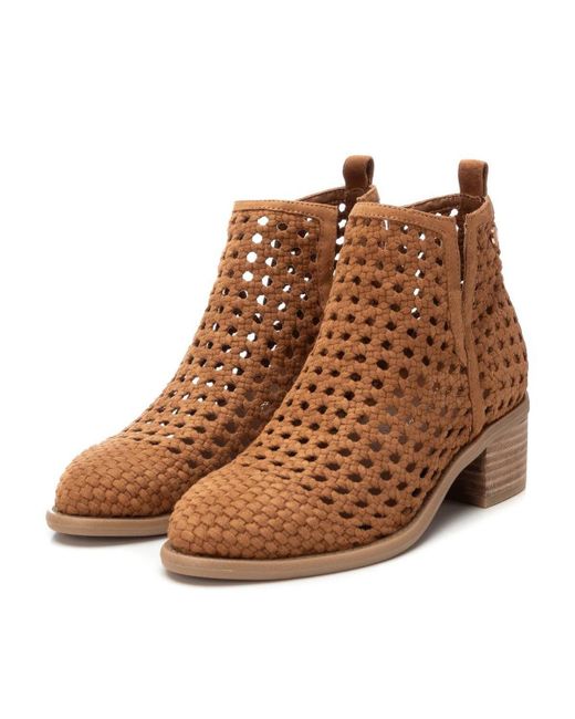 Xti Brown Braided Ankle Booties By