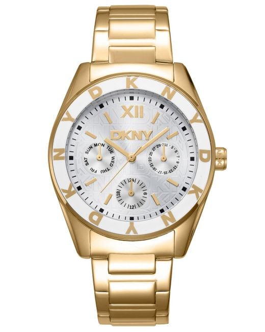 DKNY Metallic Chambers Multi Sport Chronograph -tone Stainless Steel Bracelet Watch