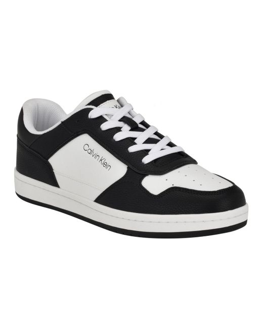 Calvin Klein White Landy Round Toe Lace-up Sneakers for men
