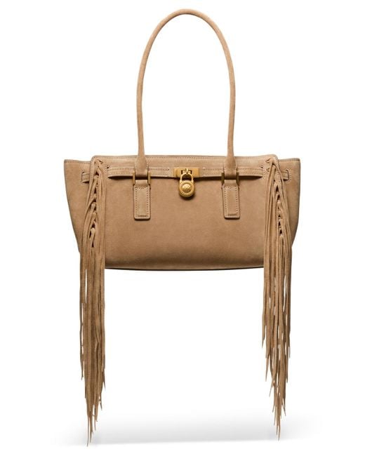 Michael Kors White Michael Hamilton Moderne Medium Leather East West Shoulder Tote