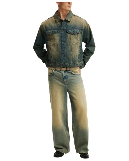 Cotton On Green Denim Trucker Jacket for men