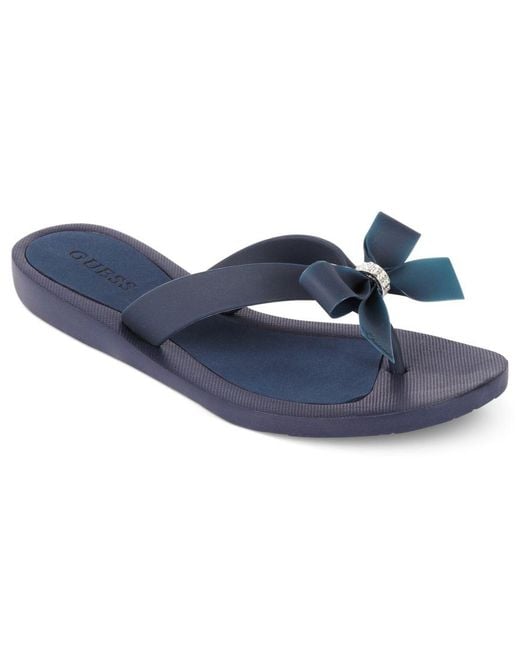 Guess Blue Tutu Bow Flip Flops