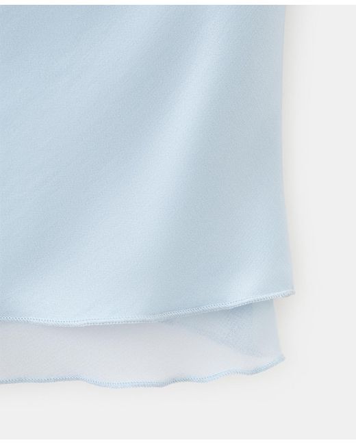 Mango Blue Ruffles Strapless Top