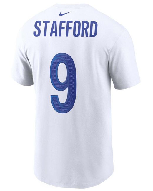 Nike White Matthew Stafford Los Angeles Rams Name And Number T-shirt for men