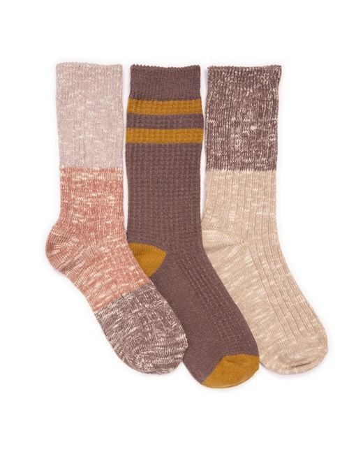 Muk Luks Brown Boot Socks 3 Pair Pack