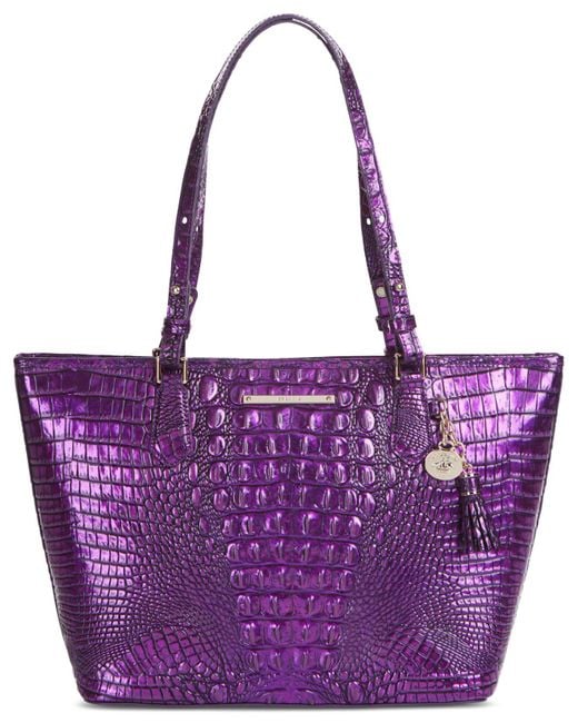 Brahmin Medium Asher Melbourne Leather Tote in Purple Lyst