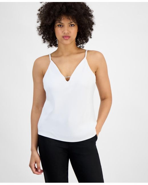 Guess White Caroline Logo-hardware Camisole