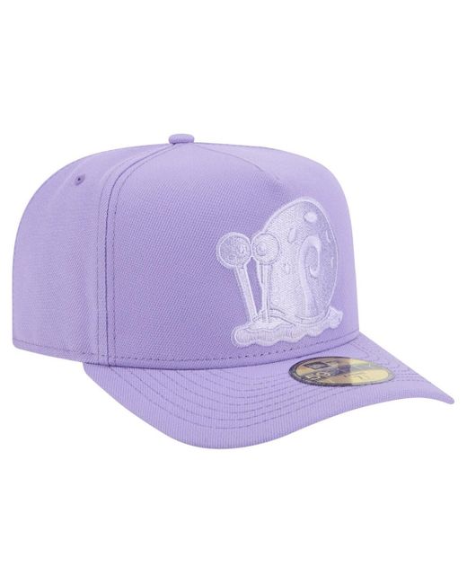 KTZ Purple Spongebob Squarepants A-frame 59fifty Fitted Hat for men