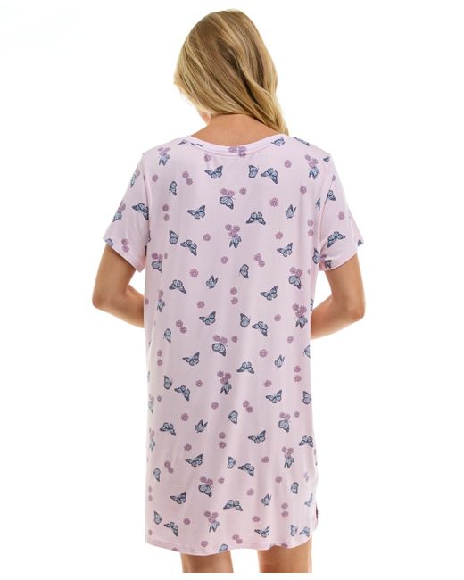 Roudelain Pink Printed Short-sleeve Sleepshirt