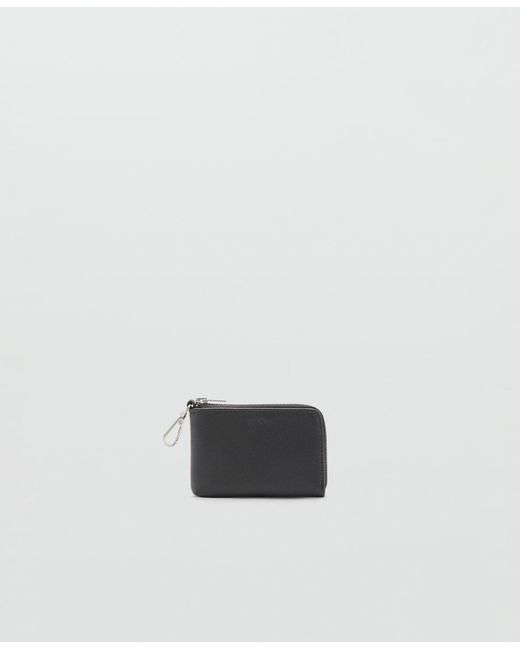Mango Gray Leather Wallet for men