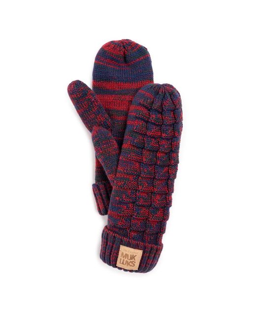 Muk Luks Purple Patch Pom Mittens