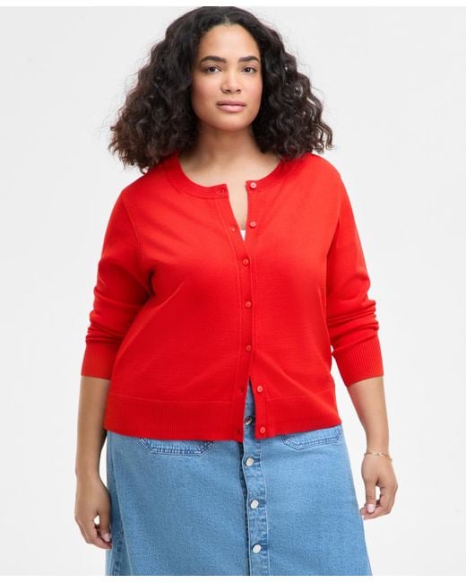 On 34th Purple Trendy Plus Size Sweater Cardigan