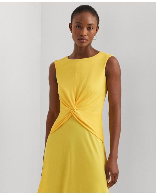 Lauren by Ralph Lauren Yellow Twist-front Jersey Dress